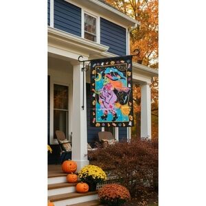 Halloween Flying Witch Flag Black 28 x 40"